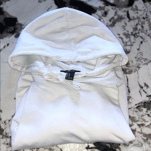 White crop top hoodie